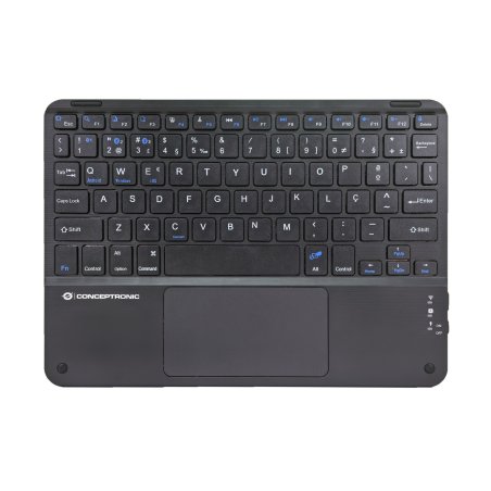 Conceptronic TOBIN01BPT clavier Universel Bluetooth QWERTY Portuguais Noir