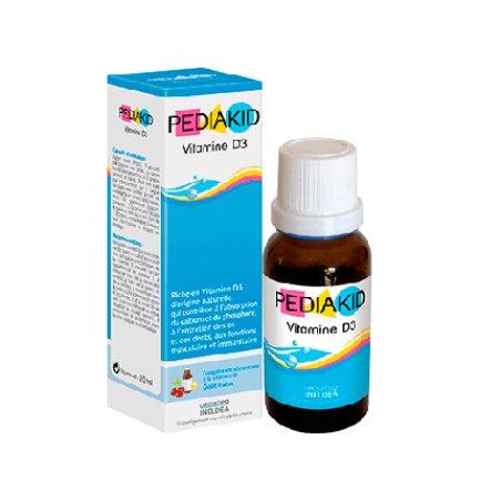 PEDIAKID Vitamin D3 Drops 100% Natural Calcium and Phosphorus for Bones and Teeth 20ml