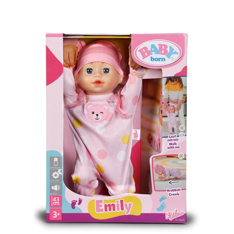 Zapf BABY born Emily Lauf mit mir 43cm