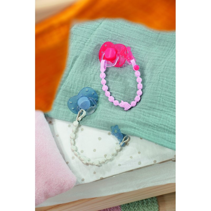 BABY born Dummy with Clip 2 assorted Doll pacifier & pacifier holder