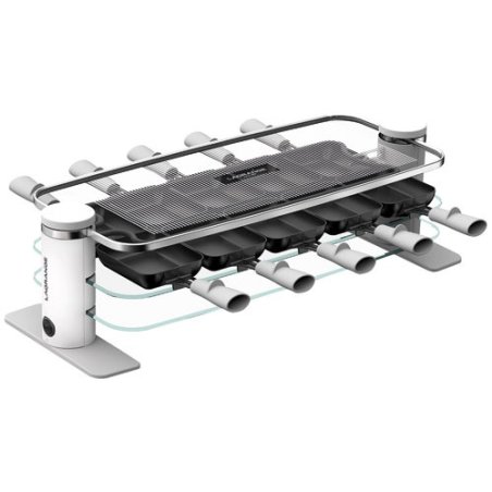 RACLETTE TRANSPARENCE 8 PERS 3 PLATEAUX VERRE TREMPE BLANC GRIS *