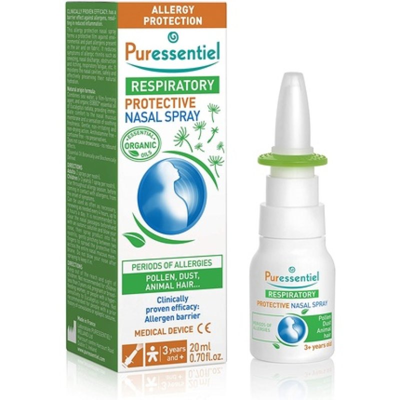 Puressentiel Respiratory Protective Nasal Spray 20ml - 100% Natural Origin - Allergy Protection - Immediate Comfort -