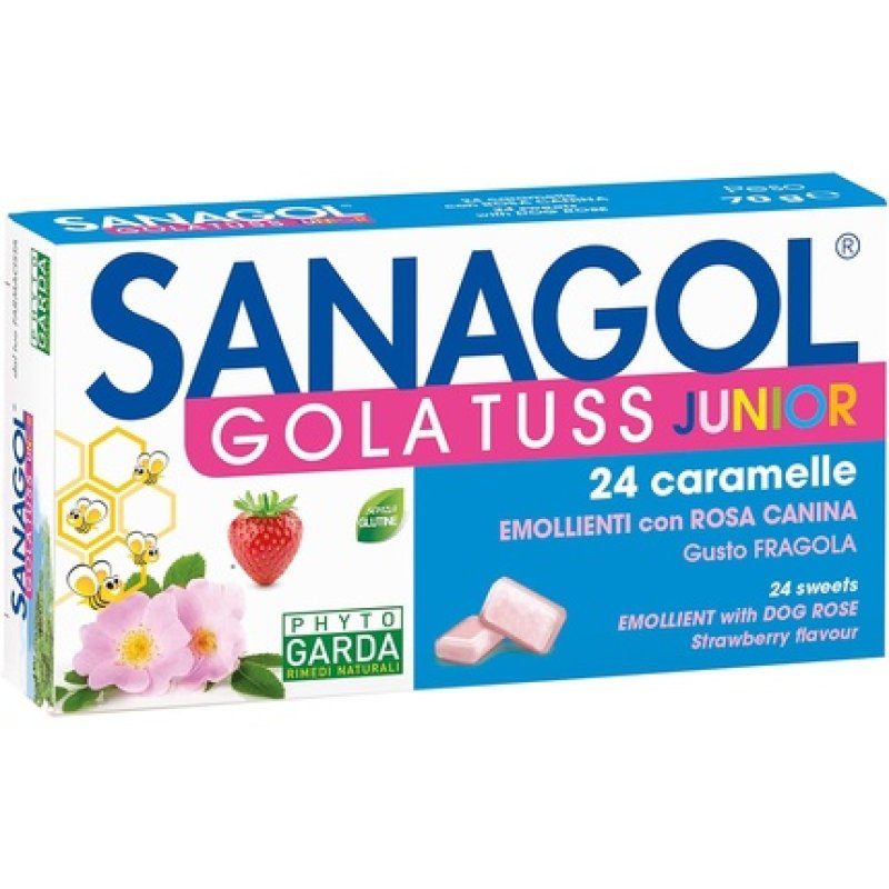 Phyto Garda Sanagol Gola Tuss Junior Emollient Caramels 24 Caramels