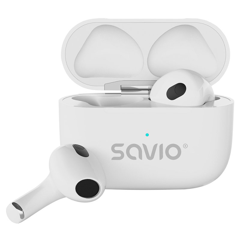Savio TWS-01 PRO écouteur/casque Écouteurs Sans fil Ecouteurs Musique/Quotidien Bluetooth Blanc