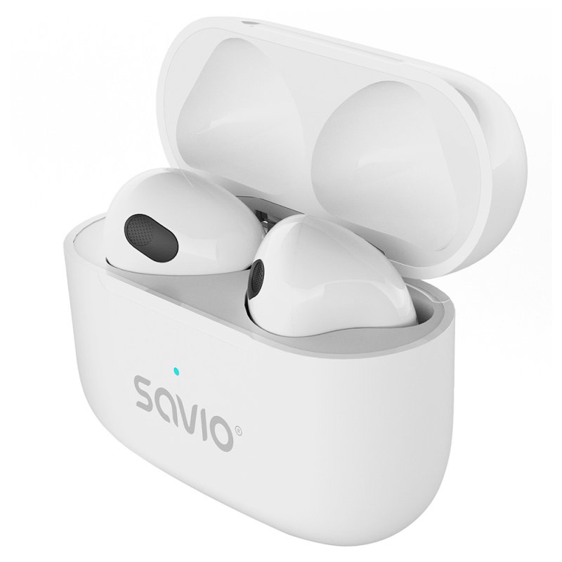 Savio TWS-01 PRO headphones/headset Wireless In-ear Music/Everyday Bluetooth White