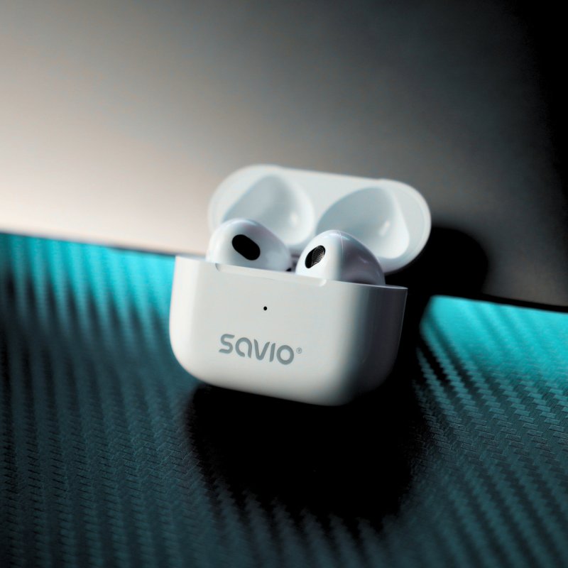 Savio TWS-01 PRO headphones/headset Wireless In-ear Music/Everyday Bluetooth White