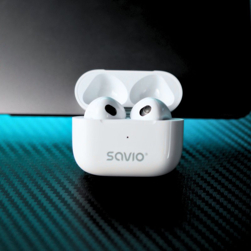 Savio TWS-01 PRO écouteur/casque Écouteurs Sans fil Ecouteurs Musique/Quotidien Bluetooth Blanc
