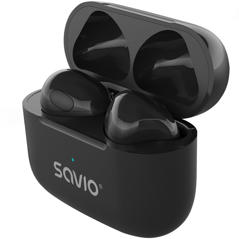 Savio TWS-02 PRO écouteur/casque Écouteurs Sans fil Ecouteurs Musique/Quotidien USB Type-C Bluetooth Noir
