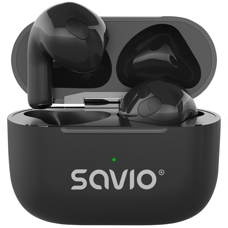 Savio TWS-02 PRO écouteur/casque Écouteurs Sans fil Ecouteurs Musique/Quotidien USB Type-C Bluetooth Noir