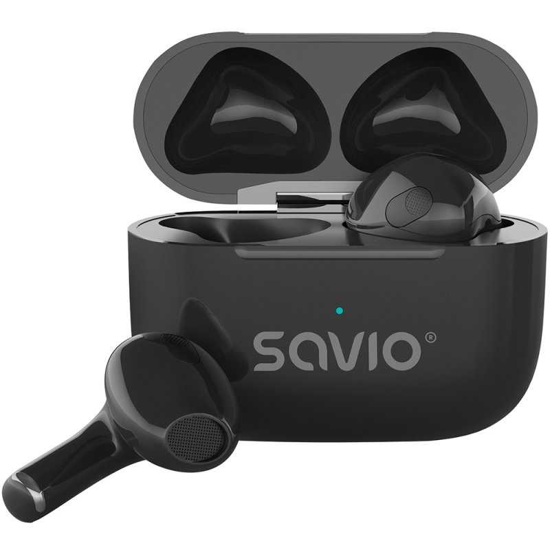 Savio TWS-02 PRO headphones/headset Wireless In-ear Music/Everyday USB Type-C Bluetooth Black