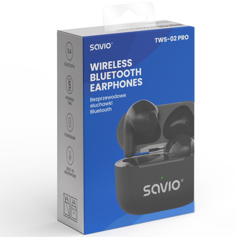 SAVIO TWS-02 PRO Wireless Headphones