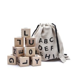 Ooh Noo - Wooden alphabet blocks, black (40AB1501)
