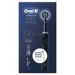 Oral-B Vitality Pro Electric Toothbrush with 2 Brush Heads and 3 Modes - Black