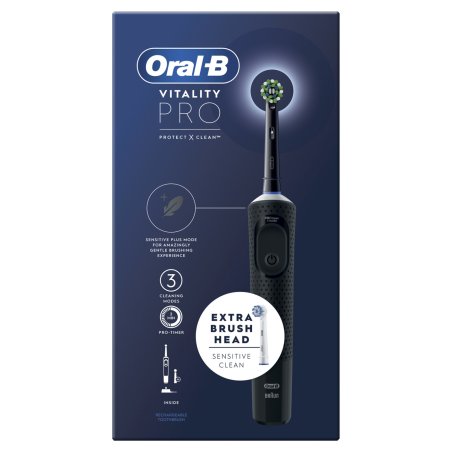 Oral-B Vitality Pro Electric Toothbrush with 2 Brush Heads and 3 Modes - Black