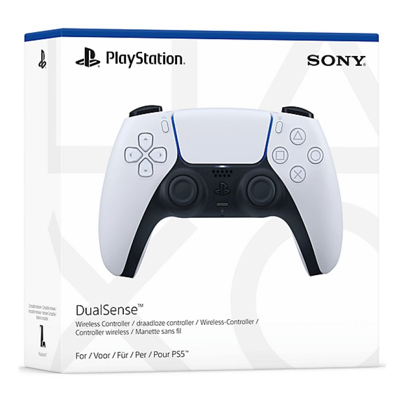 Sony Official PlayStation 5 - DualSense Wireless Controller - White - EN/FR/AR (PS5)