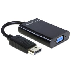 DELOCK Adapterkabel DisplayPort 1.1 Stecker VGA Buchse Audio 21cm schwarz