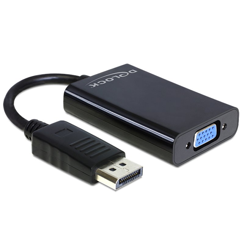 DeLOCK 65439 video cable adapter VGA (D-Sub) DisplayPort Black