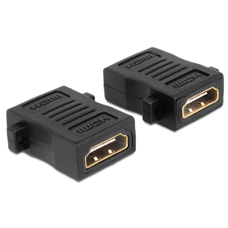 DELOCK Adapter HDMI-A Buchse A Buchse mit Schraubanschluss