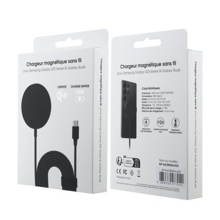 Chargeur sans fil noir 2-en-1 smartphone / Buds 15W Coloris Noir GP-SACBMSALK25