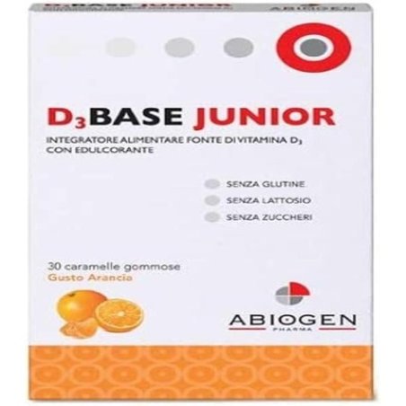 Abiogen Pharma D3Base Junior Dietary Supplement Orange 30 Candies