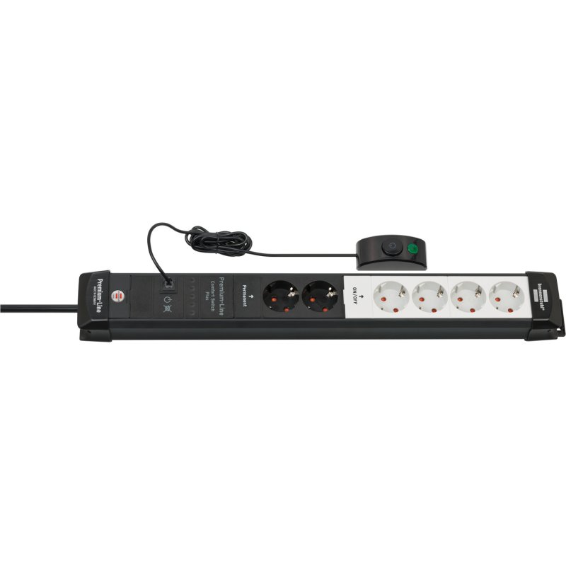 Brennenstuhl 1951560103 power extension 3 m 6 AC outlet(s) Indoor Black, Light grey