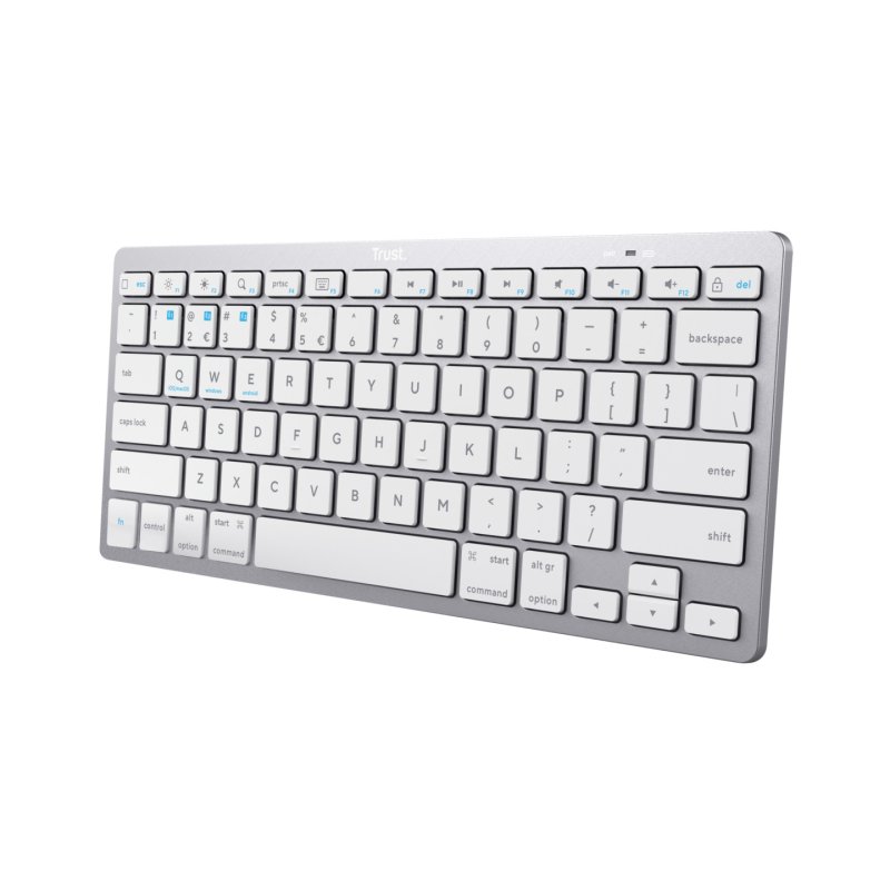 Trust 24653 keyboard Office Bluetooth QWERTZ German Silver, White