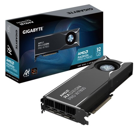GIGABYTE Radeon PRO W7800 AI TOP 32G Carte Graphique - 32 Go GDDR6, 256 bits, PCI-E 4.0, 3 x DisplayPort 2.1, W7800 AI