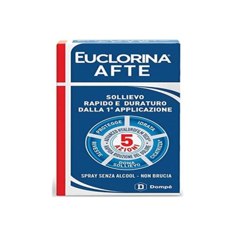 Dompé Euclorina Aphthae Spray 5 Actions Alcohol-Free Non-Burning 15ml
