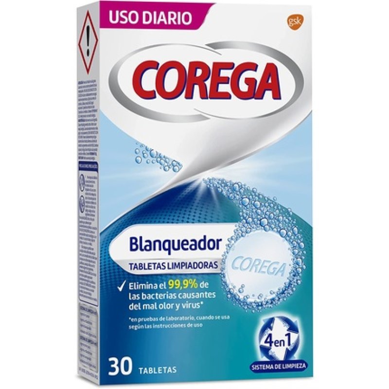 Corega Whitening 30 Tablets Cleaner