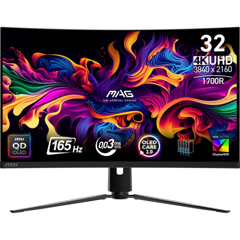 MSI MAG 321CUP QD-OLED computer monitor 80 cm (31.5") 3840 x 2160 pixels 4K Ultra HD Black