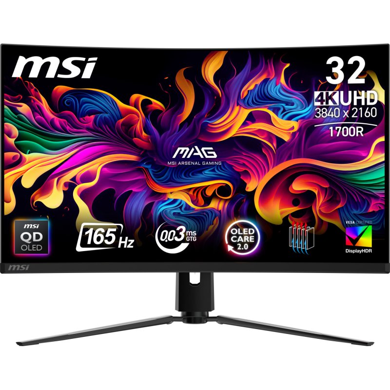 MSI MAG 321CUP QD-OLED computer monitor 80 cm (31.5") 3840 x 2160 pixels 4K Ultra HD Black