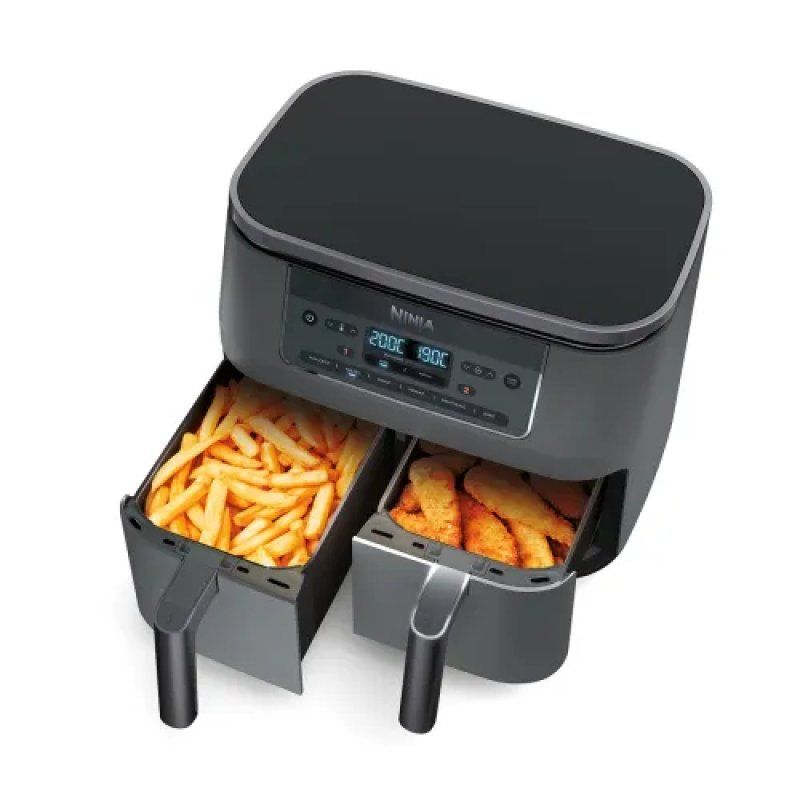 Ninja DZ300EU friteuse Double 7,6 L Autonome 2400 W Friteuse d’air chaud Gris
