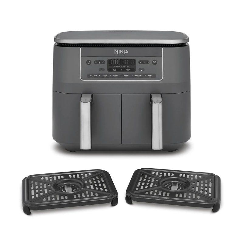 Ninja DZ300EU friteuse Double 7,6 L Autonome 2400 W Friteuse d’air chaud Gris