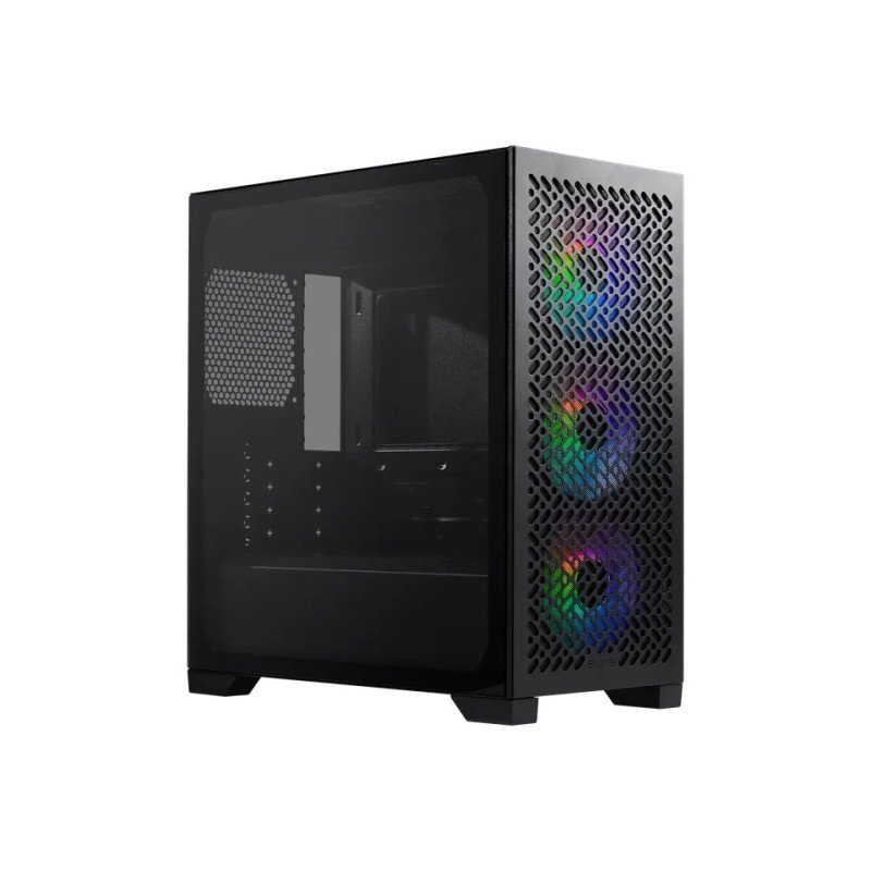 Cooler Master Elite 302 Gaming Case w/ Glass Side, Micro ATX, 3x ARGB Fans, PSU Shroud, Intake Grill, USB-C, Black