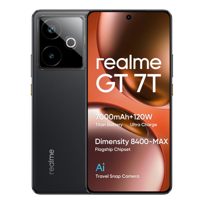 realme GT 7T 17.3 cm (6.8") Dual SIM Android 15 5G USB Type-C 12 GB 512 GB 7000 mAh Black