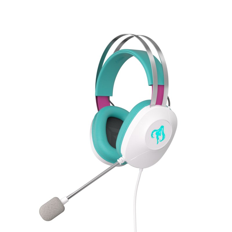 ASUS TUF Gaming H1 Gen II Hatsune Miku Edition Casque Avec fil À la main Jouer USB Type-A Rose, Turquoise, Blanc