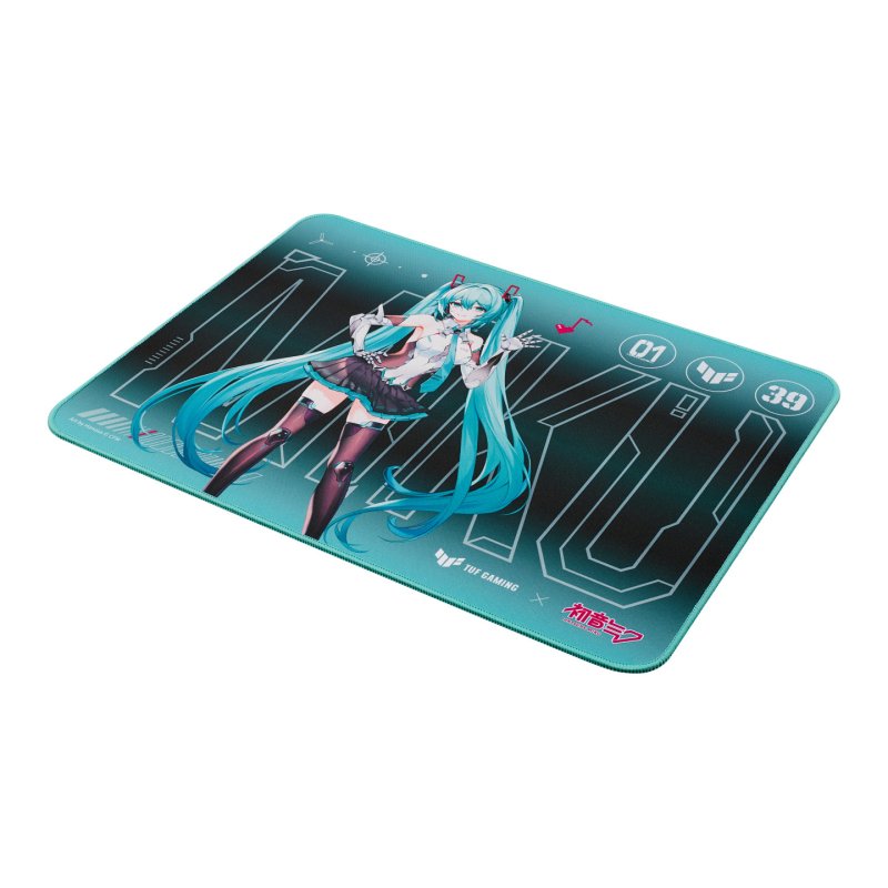 Asus TUF Gaming P1 Hatsune Miku Edition Gaming Mouse Pad, Water-Resistant Surface, Non-Slip Rubber Base, Anti-Fray, 260