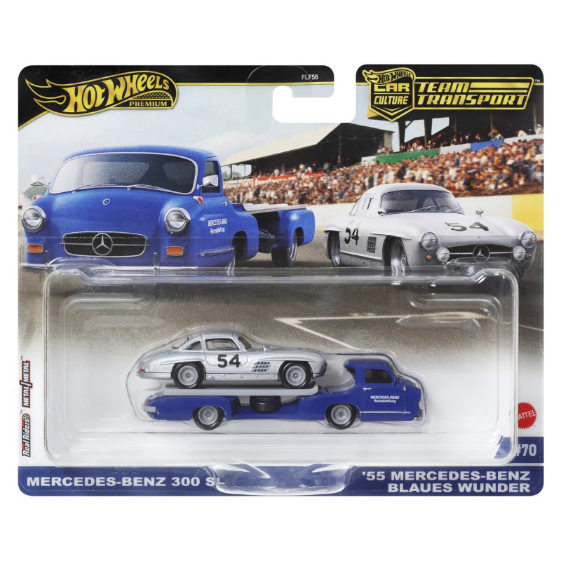 Hot Wheels Car Culture: Team Transport Mercedes-Benz 300 SL & '55 Mercedes Benz Blaues Wunder