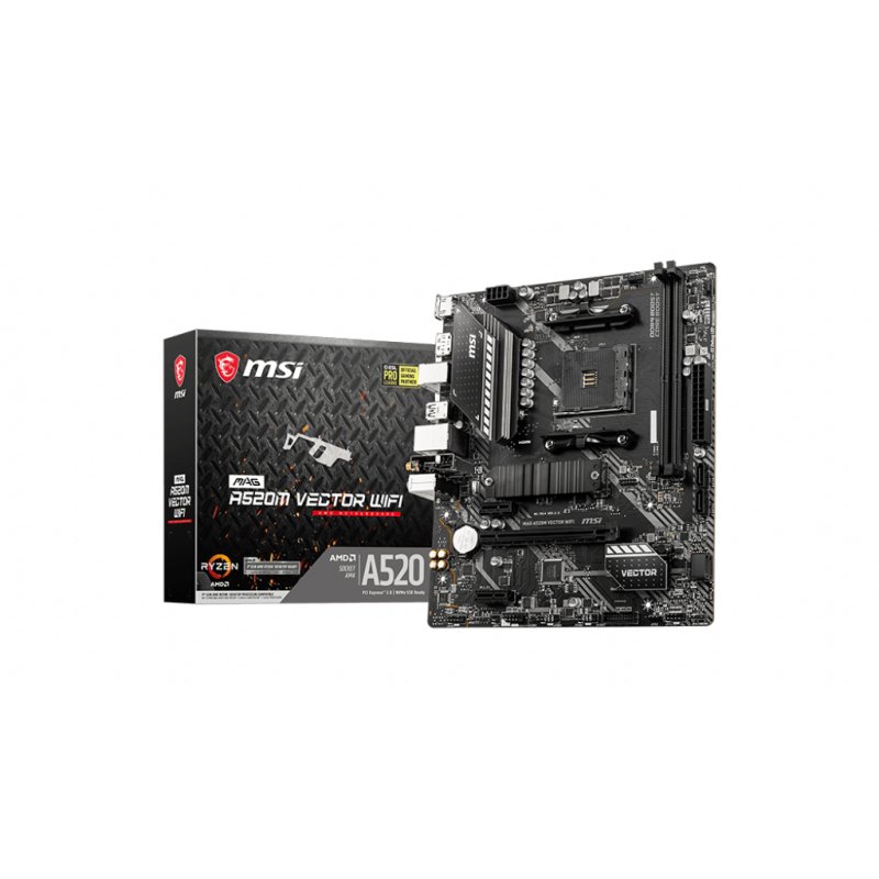 MSI MAG A520M VECTOR WIFI motherboard AMD A520 Socket AM4 micro ATX