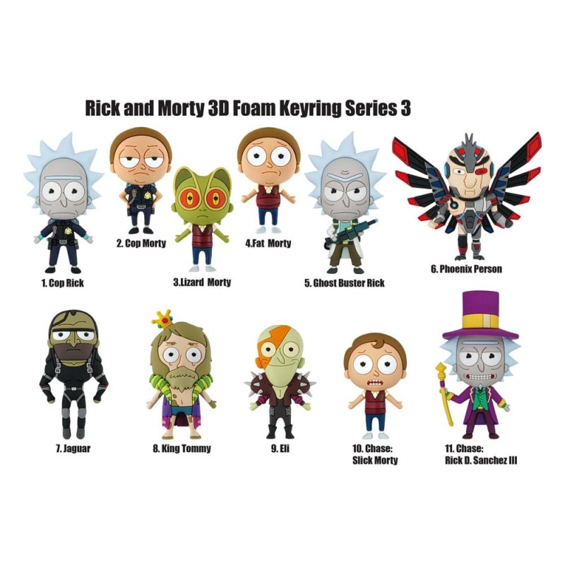Rick et Morty Series 3 présentoir porte-clés sac à dos (24)