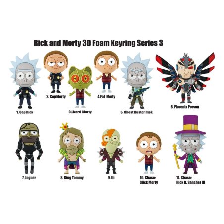 Rick et Morty Series 3 présentoir porte-clés sac à dos (24)