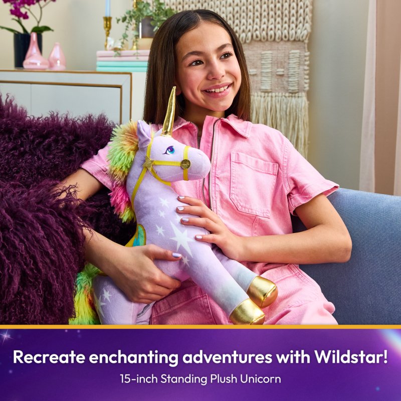 Unicorn Academy Official Light-Up Wildstar Plush Toy with Sound and Glowing Effects, Unicorn Stuffed Animal, Unicorn
