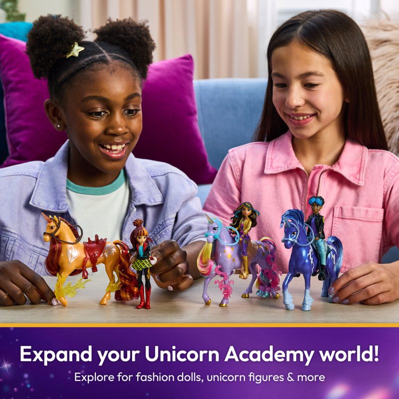 Unicorn Academy, Peluche Light-Up Wildstar officielle à effets sonores et lumineux, licorne en peluche, jouets licorne