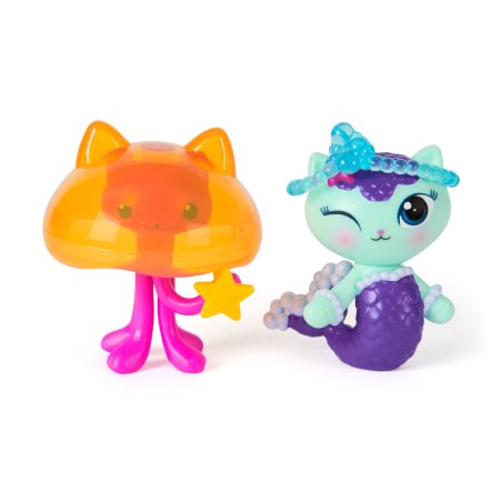 Gabby's Dollhouse : The Movie, MerCat & Kitty Jellyfish, Toy Figures with 2 Accessories, Kids Toys for Girls & Boys
