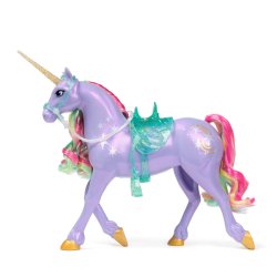Unicorn Academy - Einhorn Wildstar (28 cm groß, mit echter Mähne und Schweif, abnehmbarem Zaumzeug, Sattel und