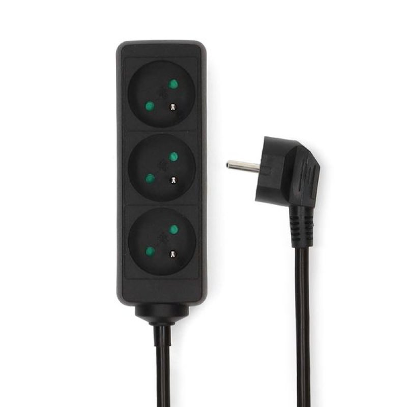 BLOC 3 PRISES AVEC INTERRUPTEUR Type E (CEE 7/6) | 1.50 m | 3680 W | 16 *