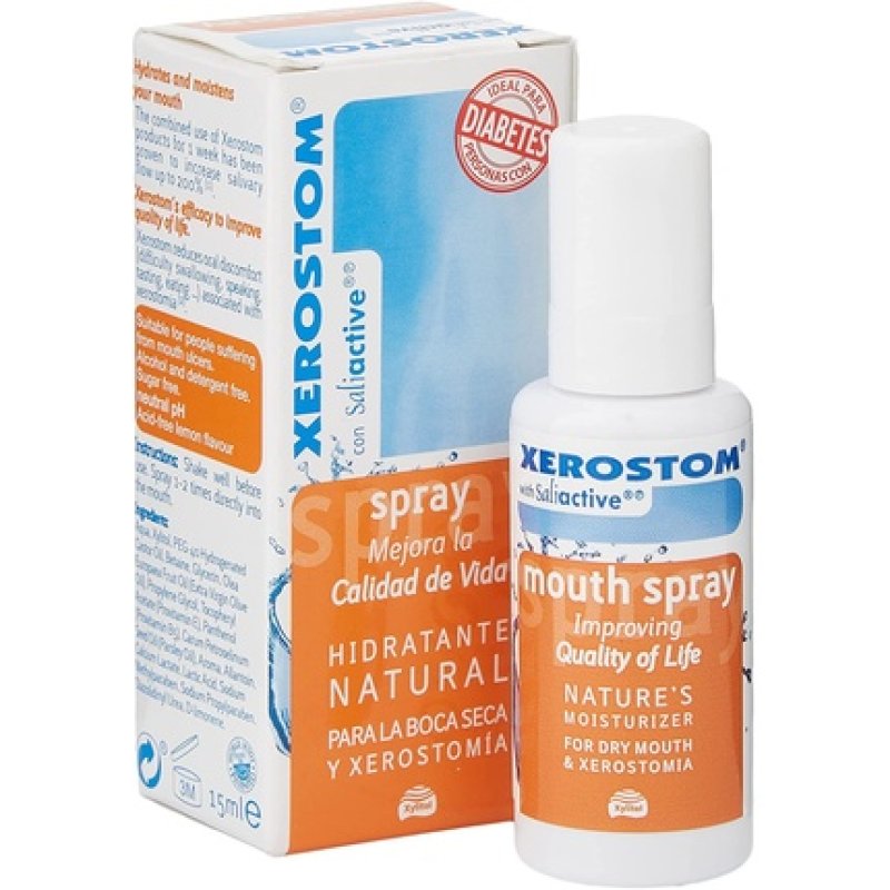 Xerostom Dry Mouth Spray Moisturizing Spray with SaliActive to Relieve Dry Mouth and Xerostomia 15ml