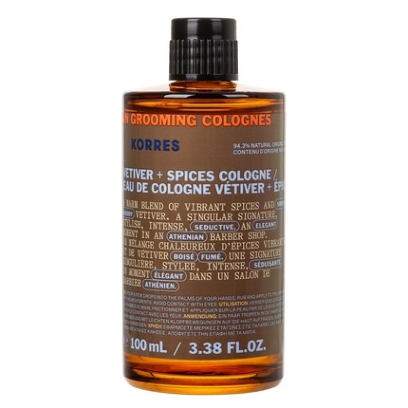 Korres Athenian Grooming Vetiver & Spices Eau De Cologne 100ml