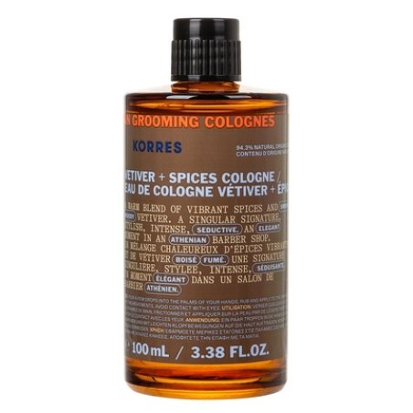 Korres Athenian Grooming Vetiver & Spices Eau De Cologne 100ml