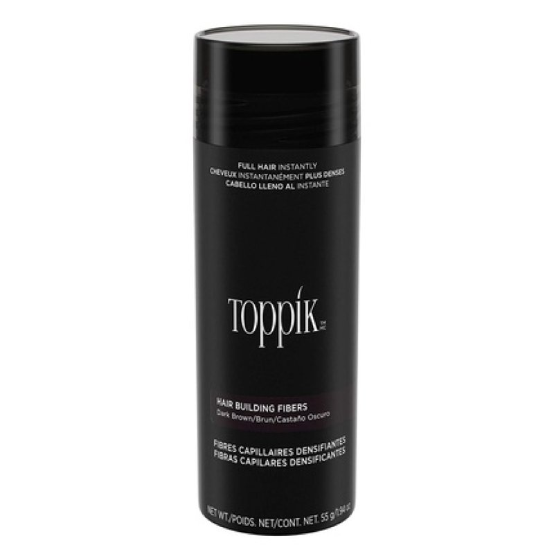 Toppik Hair Fibers 55g Dark Brown - Naturally Derived Keratin Fibers for Fuller Looking Hair